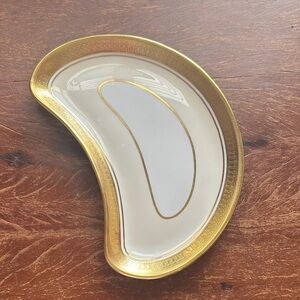AYNSLEY England Sandringham Elegant Gold and White Decorative Dish